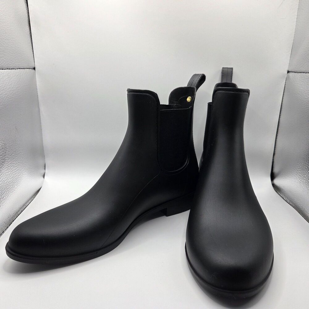 Sam Edelman Womens 10M Black Chelsea Rain Boots Ankle Pull On EUR 40